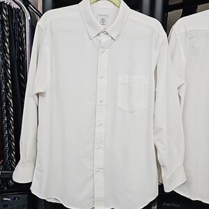 George Men's bundle of 2 long sleeve button up shirts, Large
